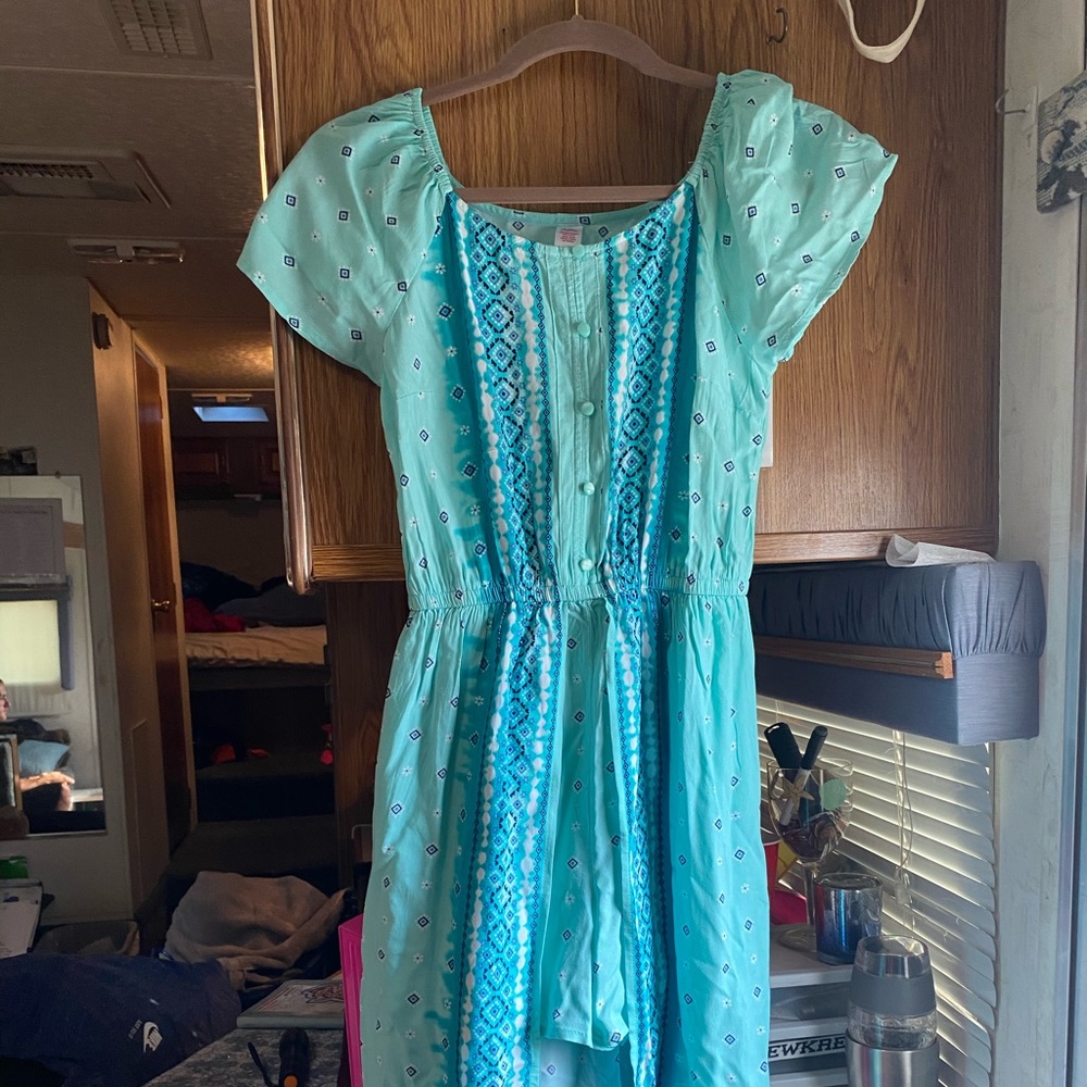 little turquoise flowing dress